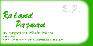 roland pazman business card